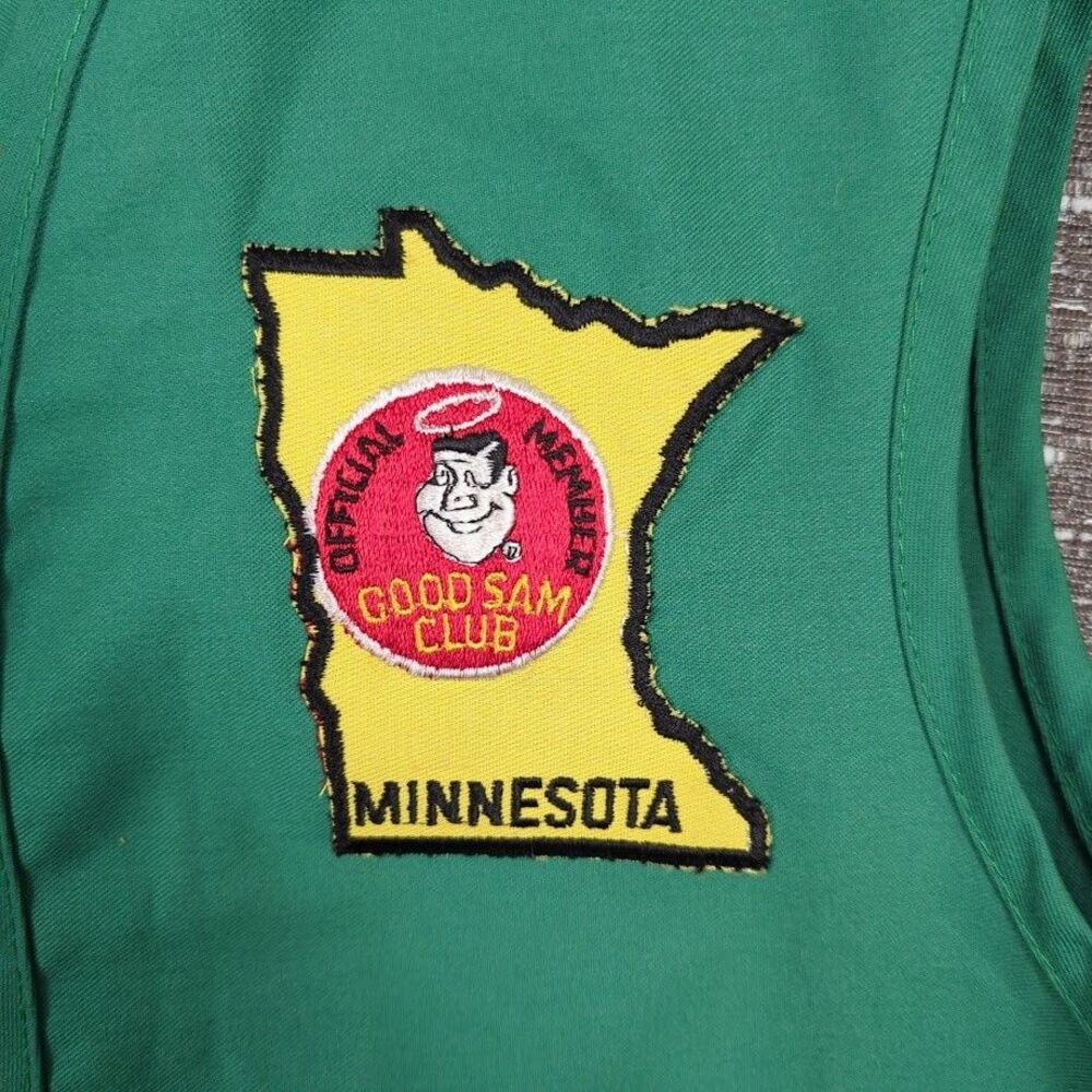 Vintage Good‎ Sam Club RV Minnesota Souvenir Patch Collection Vest Green Size XL - Picture 2 of 7
